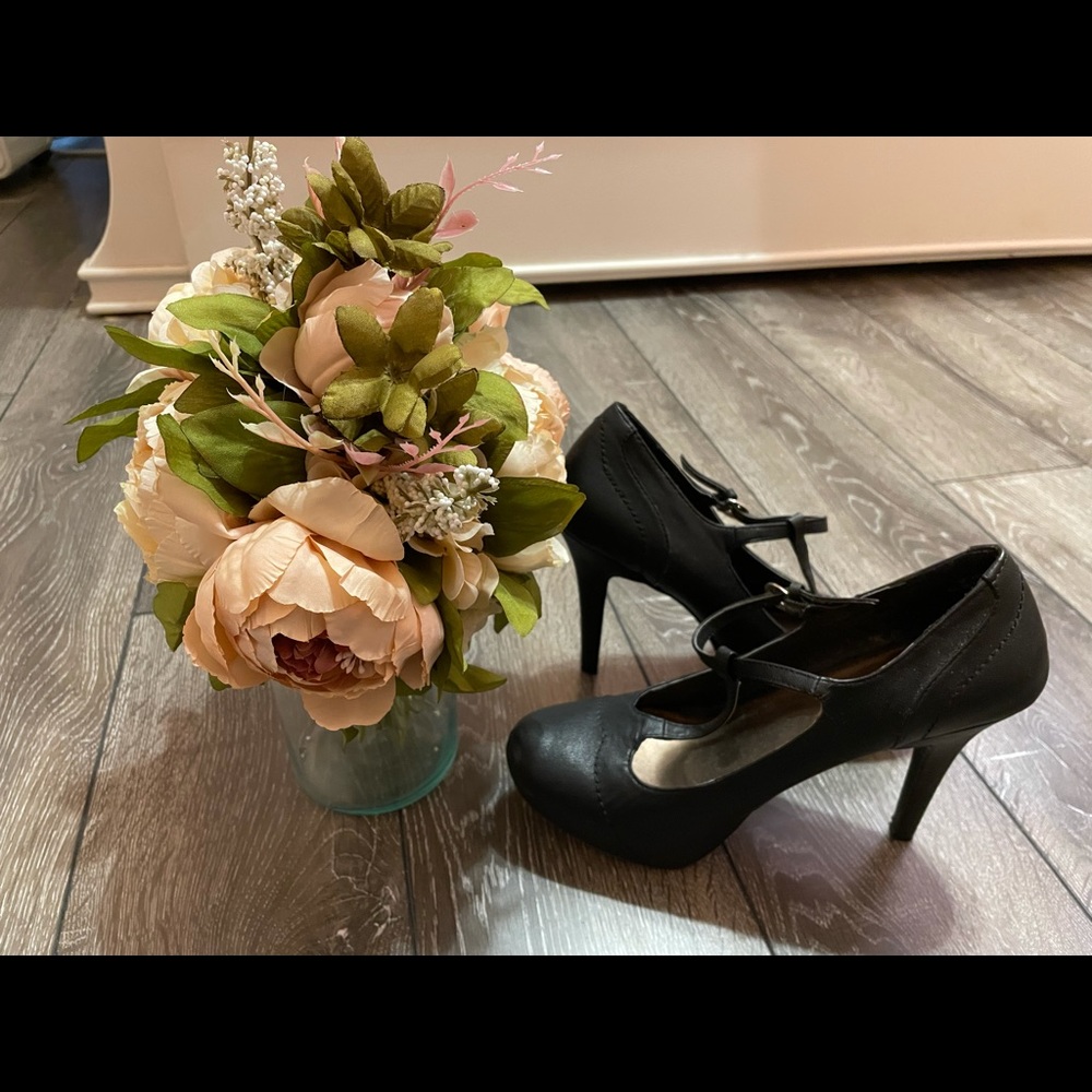 Madeline black heels, size 8.5